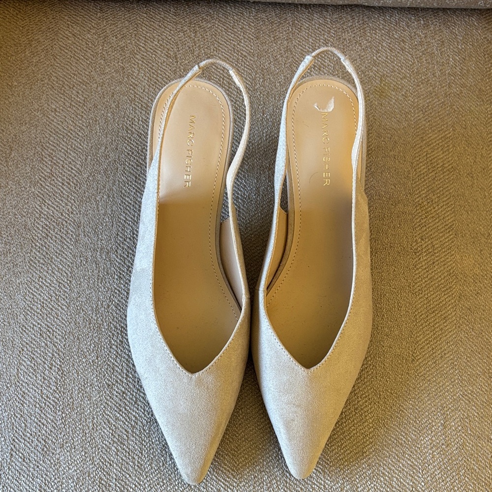 Marc Fisher Cream Slingback Heels